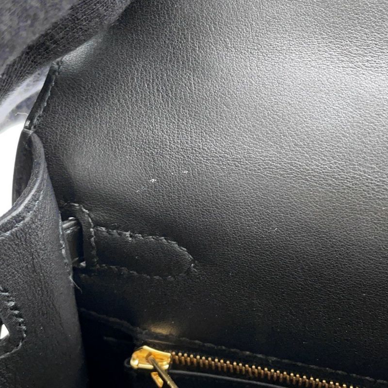 エルメス ハンドバッグ ケリー25 パデッド 外縫い ブラック/ゴールド金具 スイフト Z刻印 2wayショルダー 黒