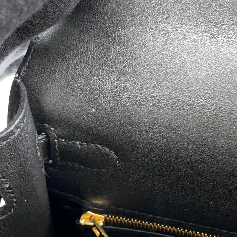 エルメス ハンドバッグ ケリー25 パデッド 外縫い ブラック/ゴールド金具 スイフト Z刻印 2wayショルダー 黒