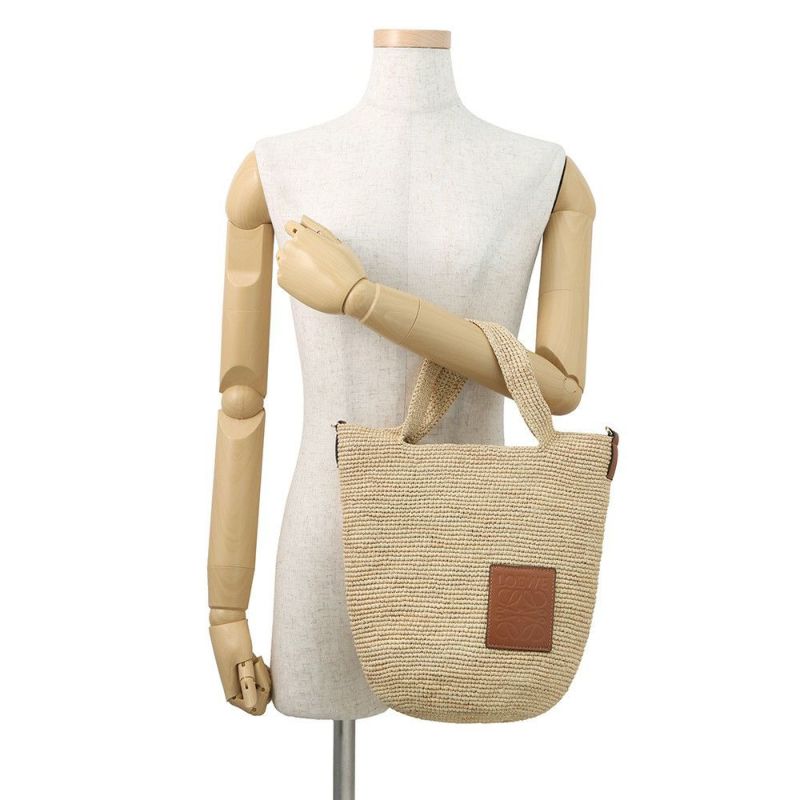 ロエベ トートバッグ スリットバッグ ミニ ラフィア レザー A685453X07 LOEWE 2way かごバッグ