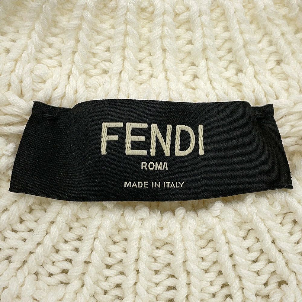 フェンディ ニット FFロゴ プルオーバーセーター コットン メンズサイズ46 FZX091 FENDI トップス 白