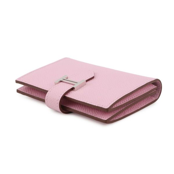 エルメス カードケース ベアン ミニ モーブシルベストル/シルバー金具 エプソン U刻印 名刺入れ