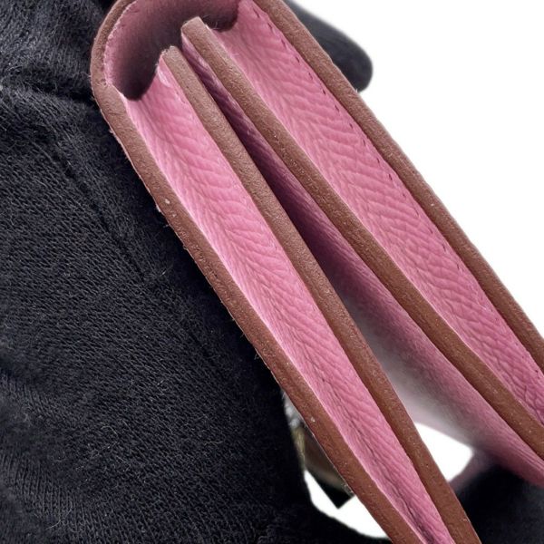 エルメス カードケース ベアン ミニ モーブシルベストル/シルバー金具 エプソン U刻印 名刺入れ