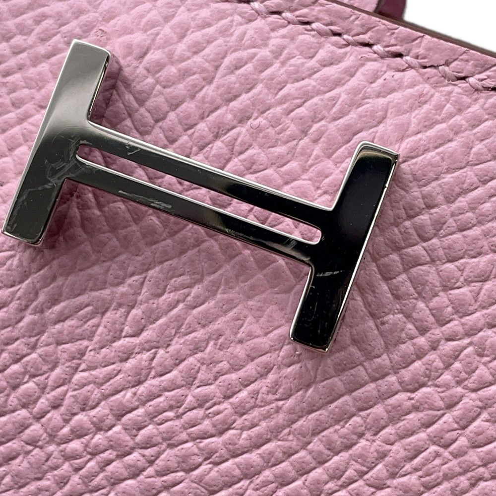 エルメス カードケース ベアン ミニ モーブシルベストル/シルバー金具 エプソン U刻印 名刺入れ