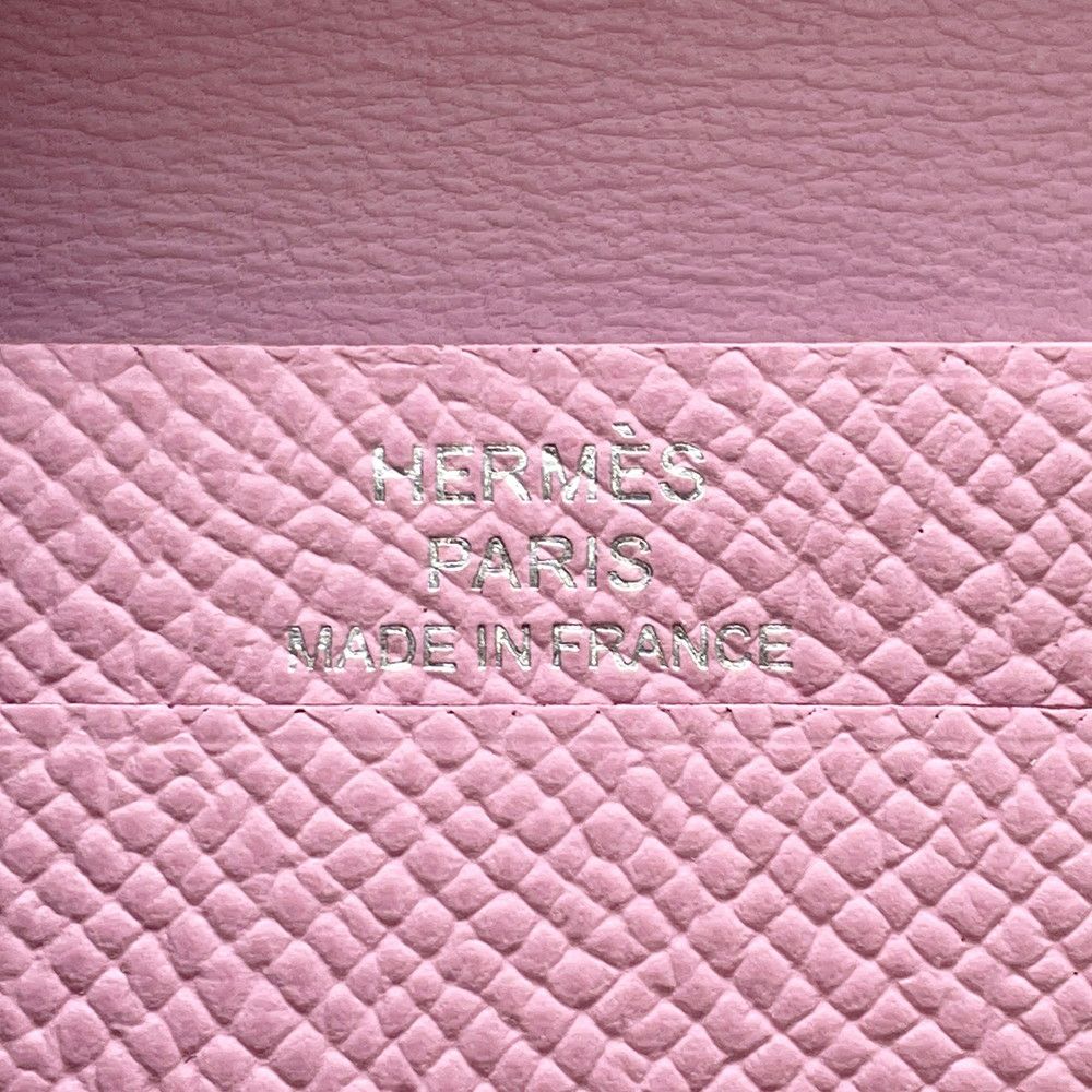 エルメス カードケース ベアン ミニ モーブシルベストル/シルバー金具 エプソン U刻印 名刺入れ