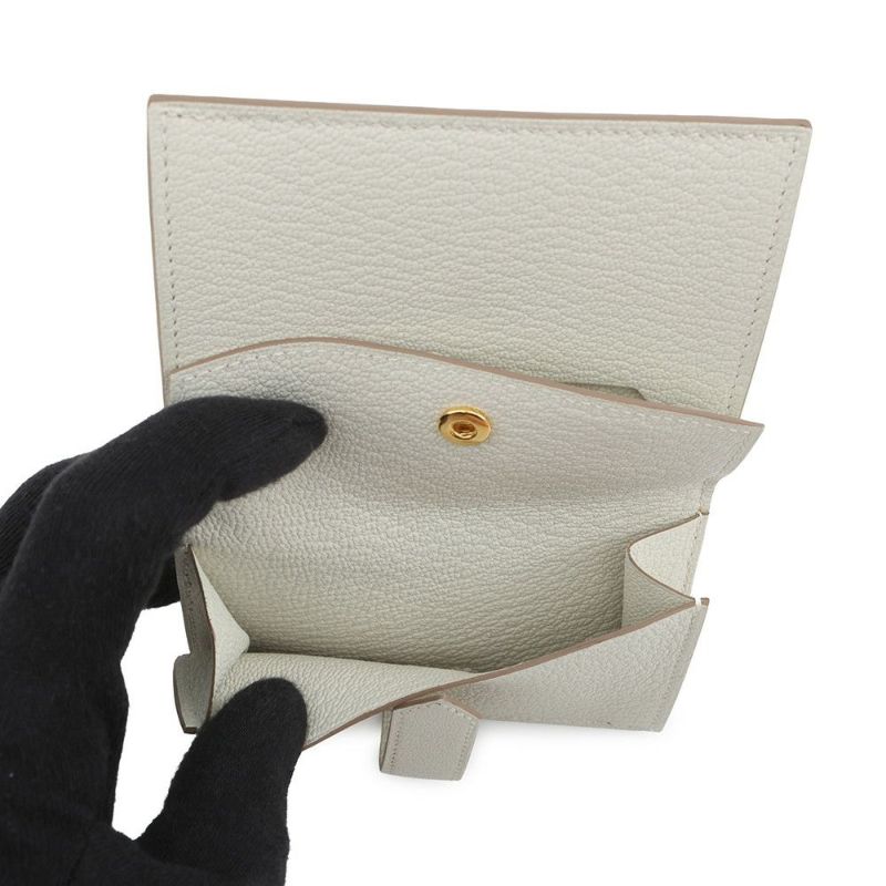 エルメス カードケース ベアン ミニ 小銭入れ付き マッシュルーム/ゴールド金具 シェブルミゾル B刻印