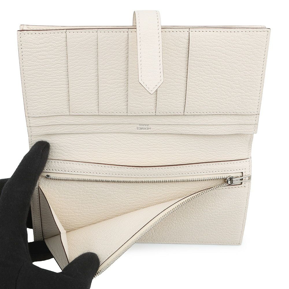 エルメス 長財布 ベアンスフレ ナタ/シルバー金具 シェブルミゾル Ｕ刻印 HERMES 財布