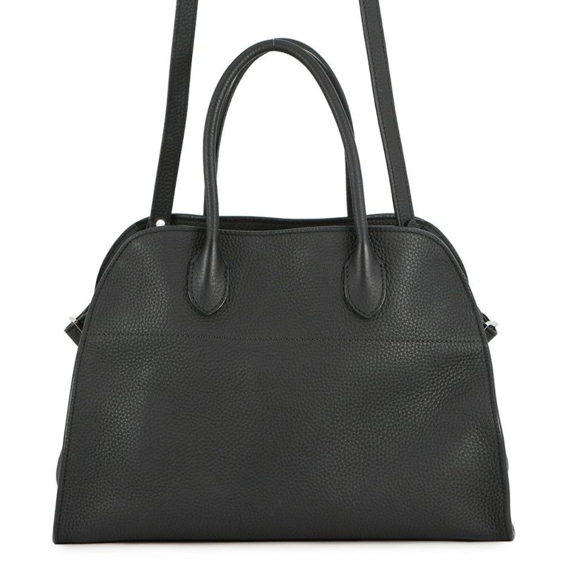 ザ ロウ ハンドバッグ ソフトマルゴー12 レザー W1586 THE ROW 2way 黒