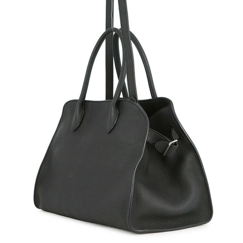 ザ ロウ ハンドバッグ ソフトマルゴー12 レザー W1586 THE ROW 2way 黒