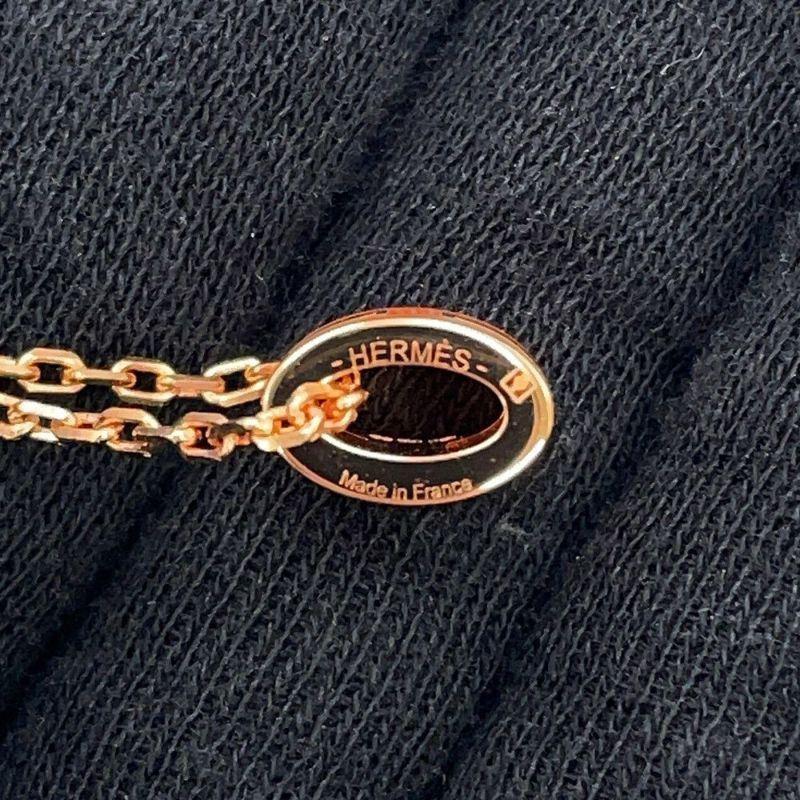 エルメス ネックレス ミニ・ポップアッシュ オレンジ/ピンクゴールド金具 HERMES アクセサリー