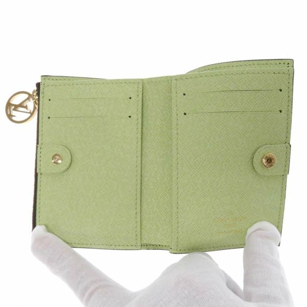 ルイヴィトン モノグラム ポルトフォイユ リサ 緑 折り財布 コインケース LOUIS VUITTON 【新品同様】ルイヴィトン モノグラム