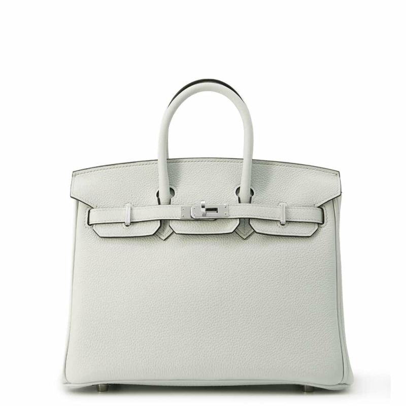 エルメス バーキン25 グリプラチナ/シルバー金具 トゴ W刻印 HERMES Birkin ハンドバッグ