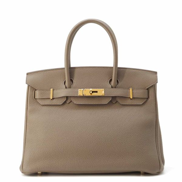 エルメス バーキン30 トープ/ゴールド金具 トゴ T刻印 HERMES Birkin ハンドバッグ