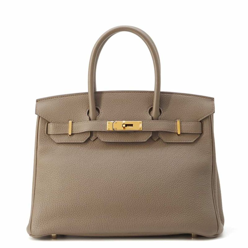 エルメス バーキン30 トープ/ゴールド金具 トゴ T刻印 HERMES Birkin ハンドバッグ