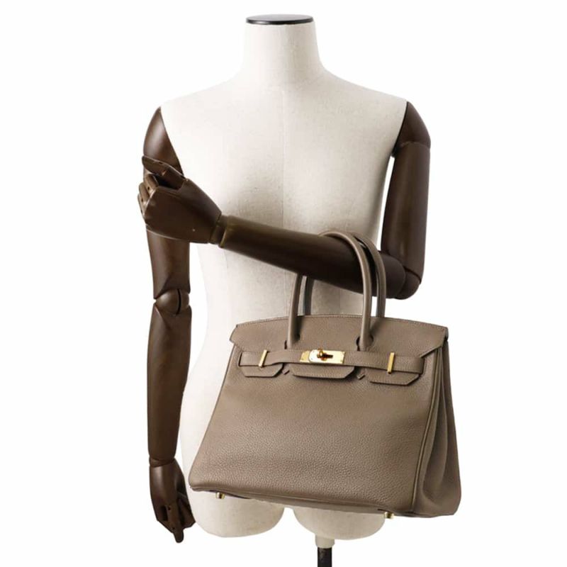 エルメス バーキン30 トープ/ゴールド金具 トゴ T刻印 HERMES Birkin ハンドバッグ