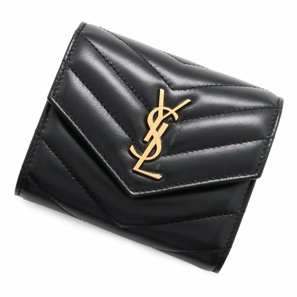 サンローランパリ 三つ折り財布 カサンドラ マトラッセ マルチフォールド ウォレット 692061 SAINT LAURENT PARIS 黒