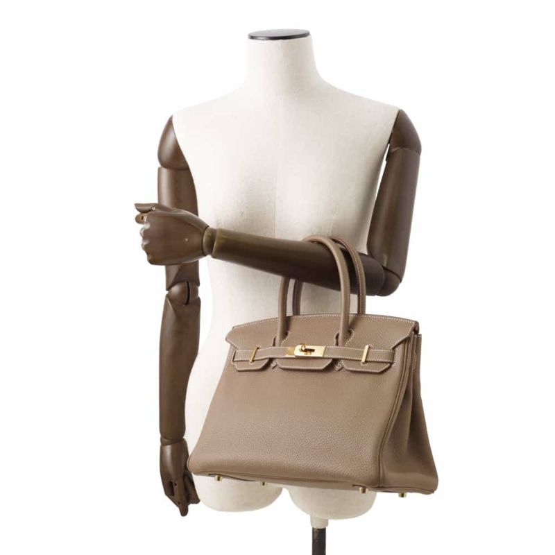 エルメス バーキン30 エトゥープ/ゴールド金具 トゴ U刻印 HERMES Birkin ハンドバッグ