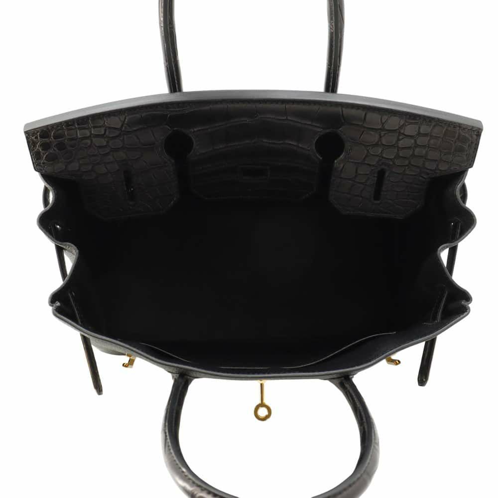 エルメス バーキン30 タッチ ブラック/ゴールド金具 トゴ/アリゲーターマット Y刻印 HERMES Birkin ハンドバッグ 黒