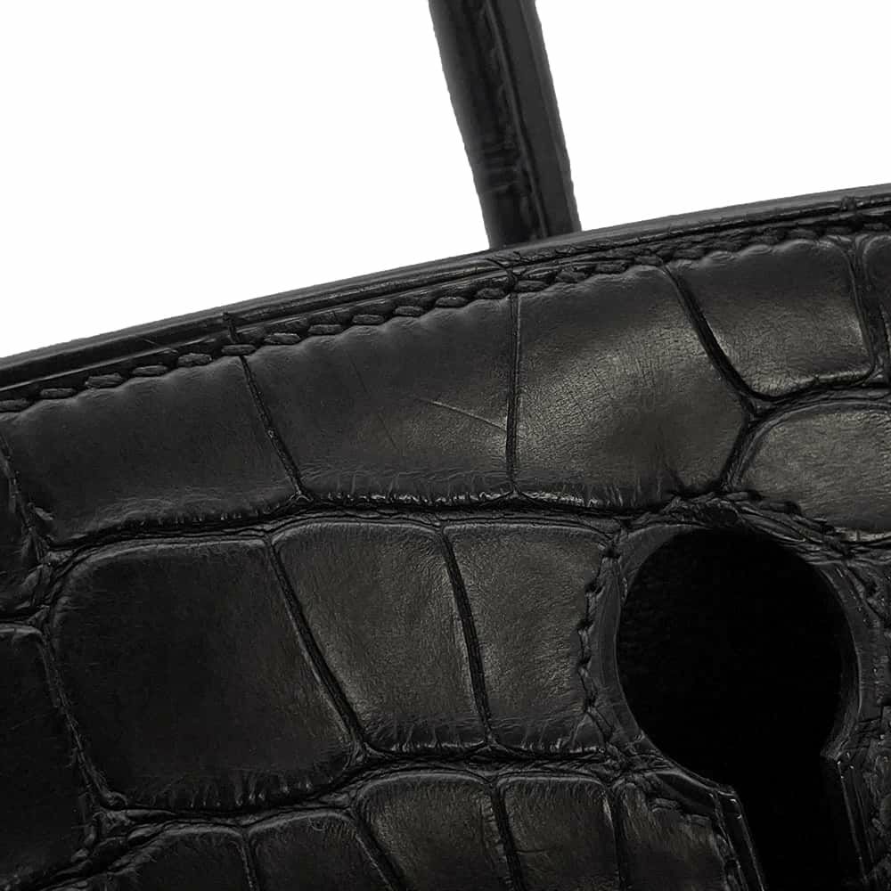 エルメス バーキン30 タッチ ブラック/ゴールド金具 トゴ/アリゲーターマット Y刻印 HERMES Birkin ハンドバッグ 黒