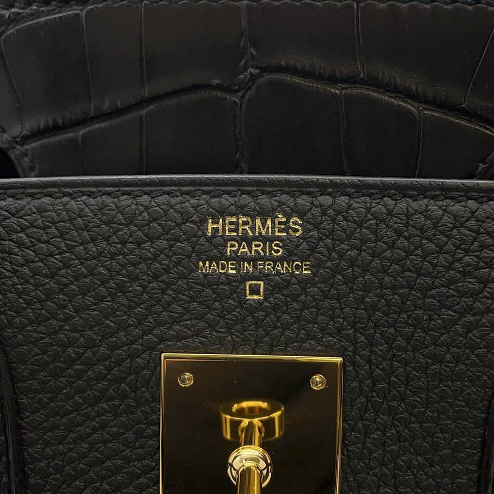 エルメス バーキン30 タッチ ブラック/ゴールド金具 トゴ/アリゲーターマット Y刻印 HERMES Birkin ハンドバッグ 黒