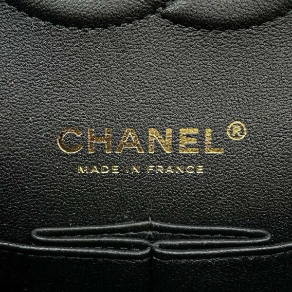 シャネル チェーンショルダーバッグ マトラッセ25 ココマーク 24C ワッペン ラムスキン ダブルチェーン A01112 CHANEL 黒