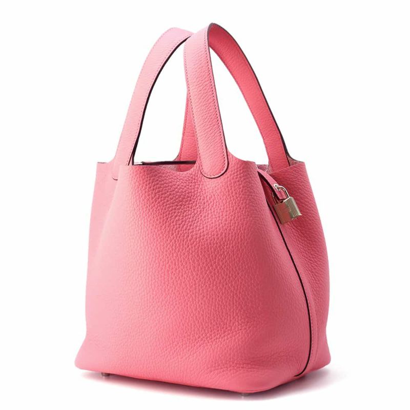 エルメス ハンドバッグ ピコタンロックMM ローズアザレ/シルバー金具 トリヨンクレマンス W刻印