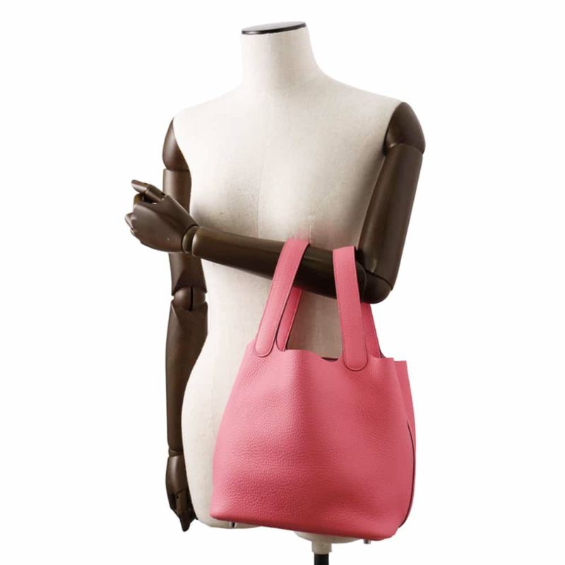 エルメス ハンドバッグ ピコタンロックMM ローズアザレ/シルバー金具 トリヨンクレマンス W刻印