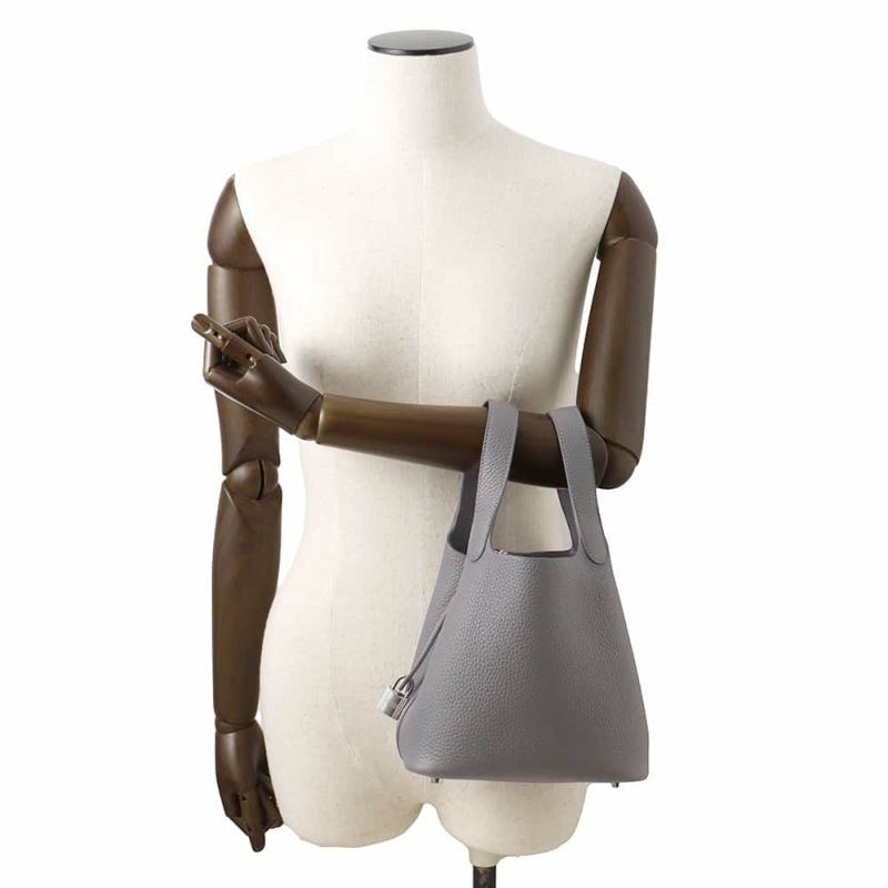 エルメス ハンドバッグ ピコタンロックPM グリメイヤー/シルバー金具 トリヨンクレマンス W刻印