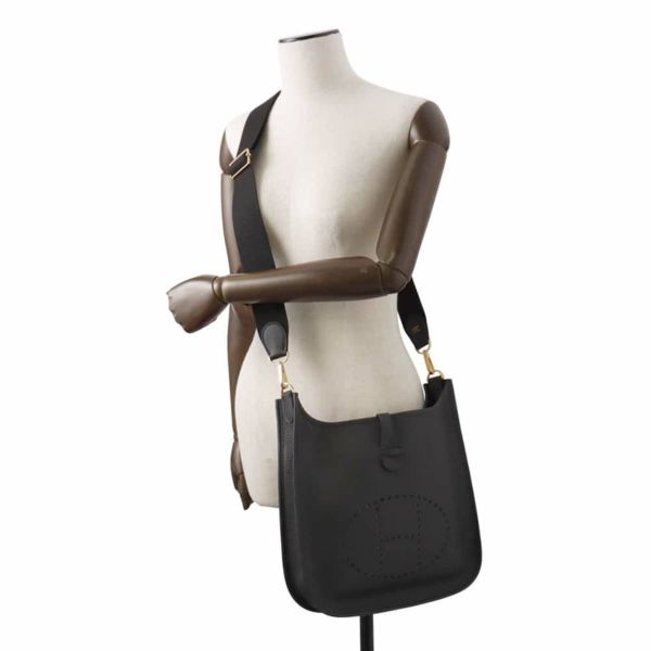 エルメス ショルダーバッグ エブリン3 PM ブラック/ゴールド金具 トリヨンクレマンス W刻印 黒