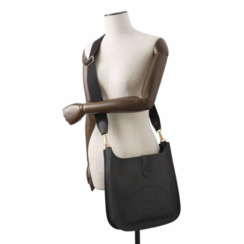 エルメス ショルダーバッグ エブリン3 PM ブラック/ゴールド金具 トリヨンクレマンス W刻印 黒