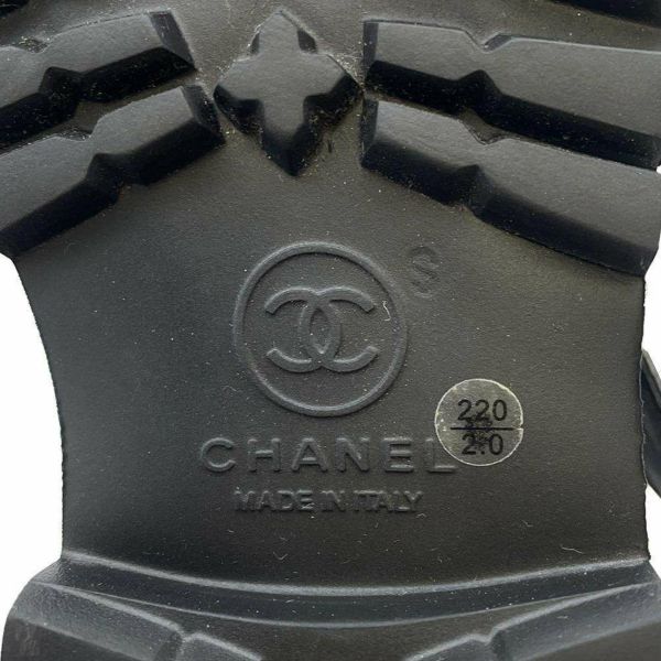 シャネル ブーツ エンジニア ココマーク マトラッセ レザー レディースサイズ34 CHANEL 靴 黒