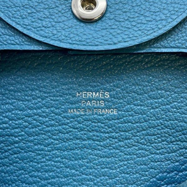 エルメス コインケース バスティア ニューブルージーン シェブルミゾル W刻印 HERMES 財布 シェーブル