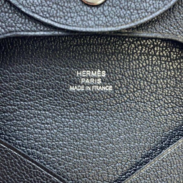 エルメス コインケース バスティア ブラック シェブルミゾル W刻印 HERMES 財布 黒