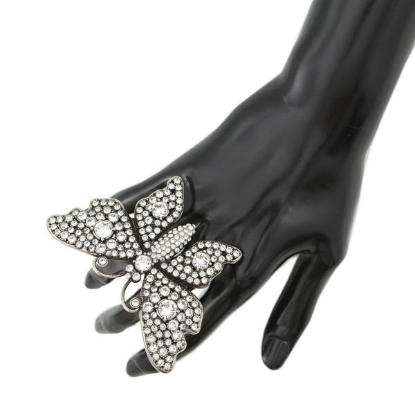 グッチ リング バタフライ ダブルフィンガー ラインストーン サイズS GUCCI アクセサリー 指輪