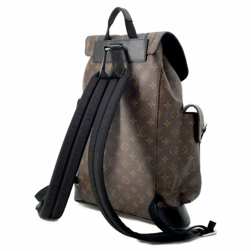 ルイヴィトン リュック モノグラム マカサー クリストファーPM M43735 LOUIS VUITTON ヴィトン バックパック メンズ 黒