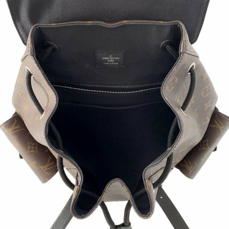 ルイヴィトン リュック モノグラム マカサー クリストファーPM M43735 LOUIS VUITTON ヴィトン バックパック メンズ 黒