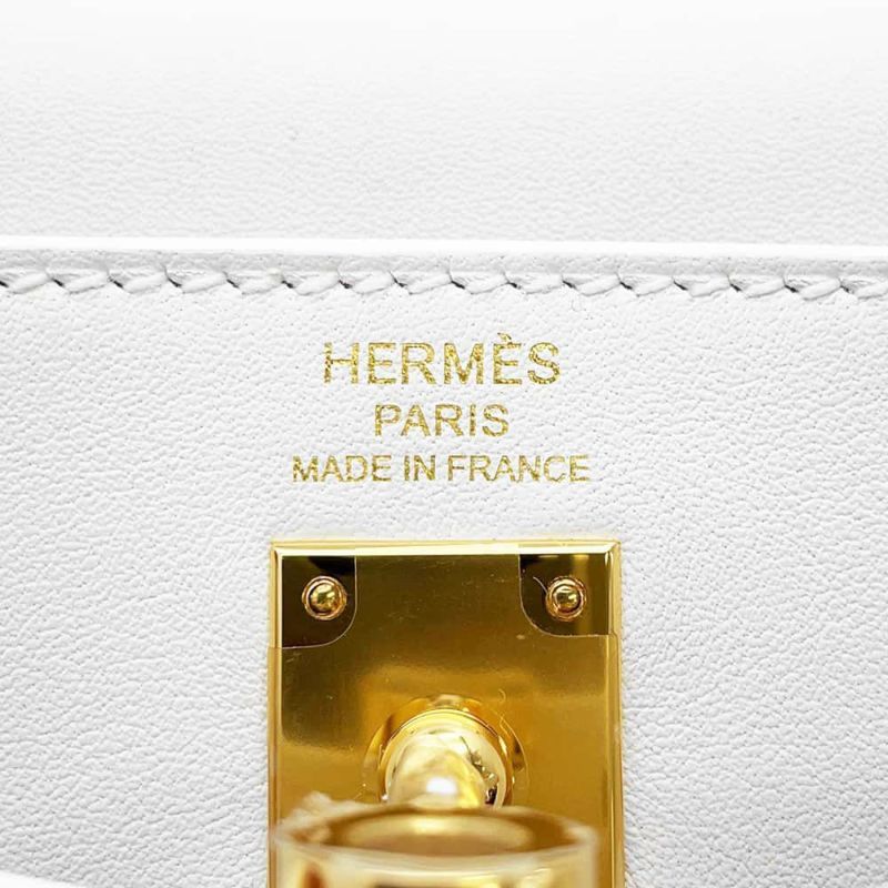 エルメス ハンドバッグ ケリー25 内縫い ニューホワイト/ゴールド金具 スイフト W刻印 2wayショルダー 白