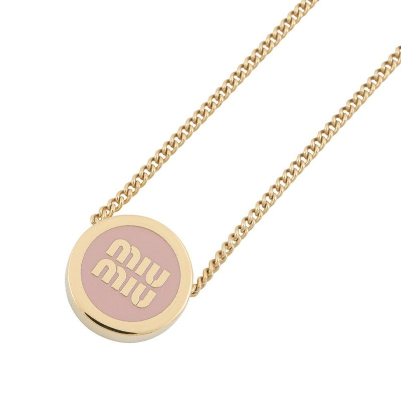 ミュウミュウ ネックレス ロゴ メタル エナメル 5IC096 MIUMIU アクセサリー