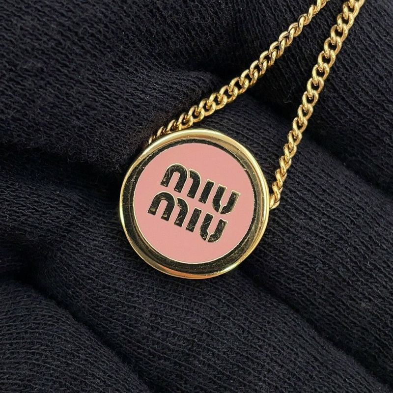 ミュウミュウ ネックレス ロゴ メタル エナメル 5IC096 MIUMIU アクセサリー