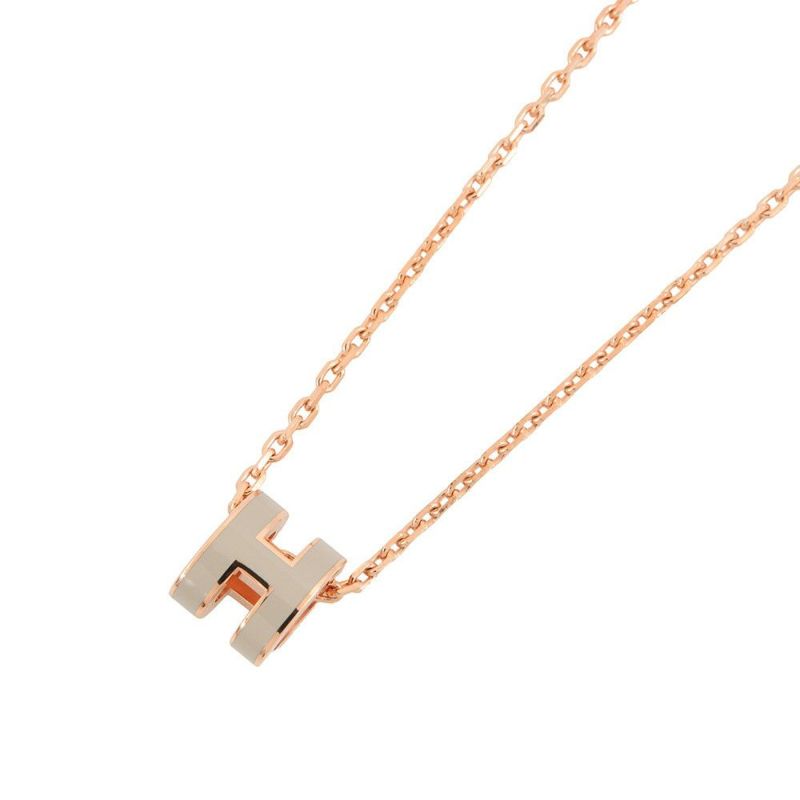 エルメス ネックレス ミニ・ポップアッシュ マロングラッセ/ピンクゴールド金具 HERMES アクセサリー ポップH