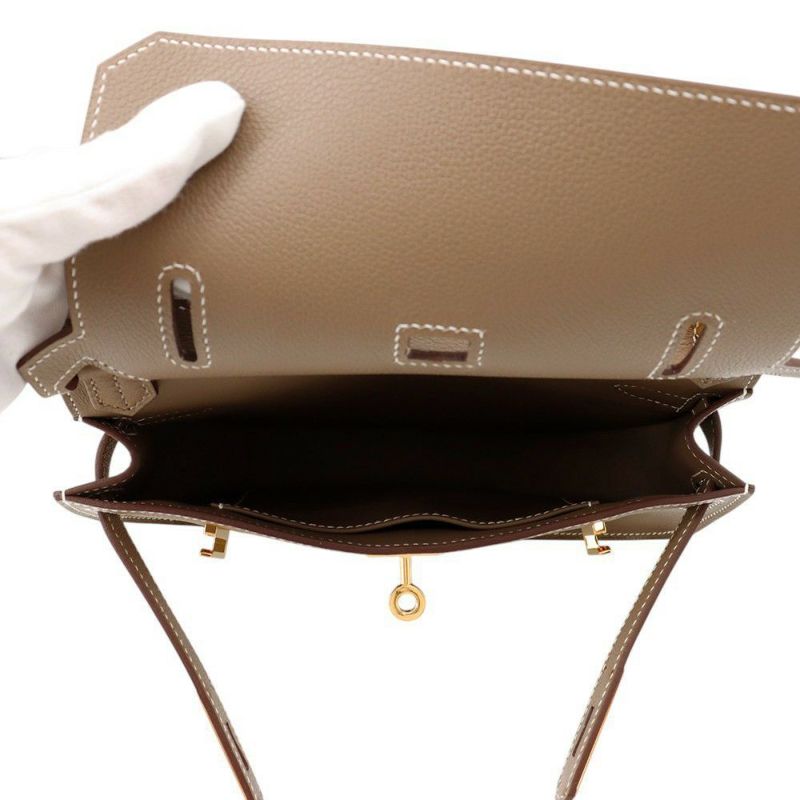 エルメス ジプシエール ミニ エトゥープ/ゴールド金具 エバーカラー K刻印 HERMES バッグ