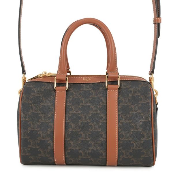 セリーヌ ハンドバッグ トリオンフ ミディアム ボストン PVC 121322 CELINE 2way ブラウン