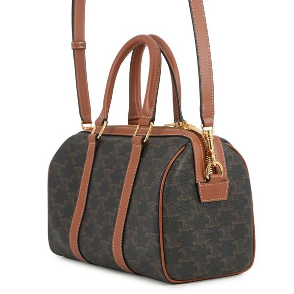 セリーヌ ハンドバッグ トリオンフ ミディアム ボストン PVC 121322 CELINE 2way ブラウン