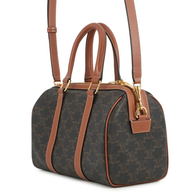 セリーヌ ハンドバッグ トリオンフ ミディアム ボストン PVC 121322 CELINE 2way ブラウン