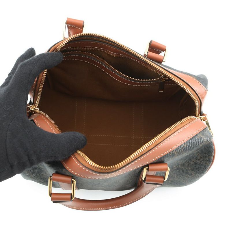 セリーヌ ハンドバッグ トリオンフ ミディアム ボストン PVC 121322 CELINE 2way ブラウン