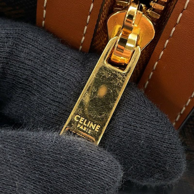 セリーヌ ハンドバッグ トリオンフ ミディアム ボストン PVC 121322 CELINE 2way ブラウン