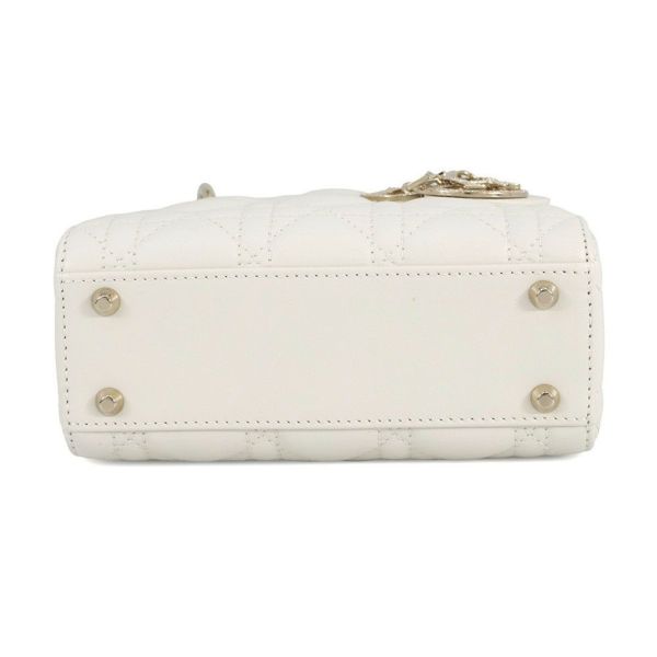 クリスチャン・ディオール ハンドバッグ カナージュ レディディオール ミニ ラムスキン M0505ONUL 2way 白