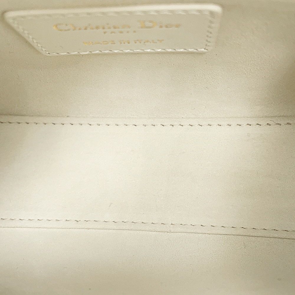 クリスチャン・ディオール ハンドバッグ カナージュ レディディオール ミニ ラムスキン M0505ONUL 2way 白