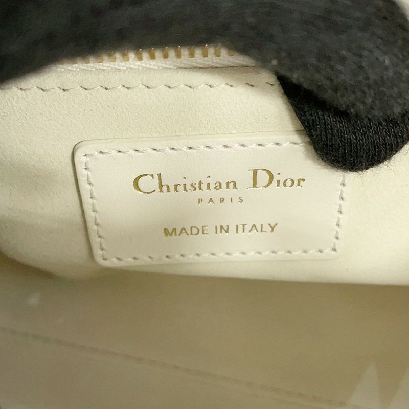 クリスチャン・ディオール ハンドバッグ カナージュ レディディオール ミニ ラムスキン M0505ONUL 2way 白