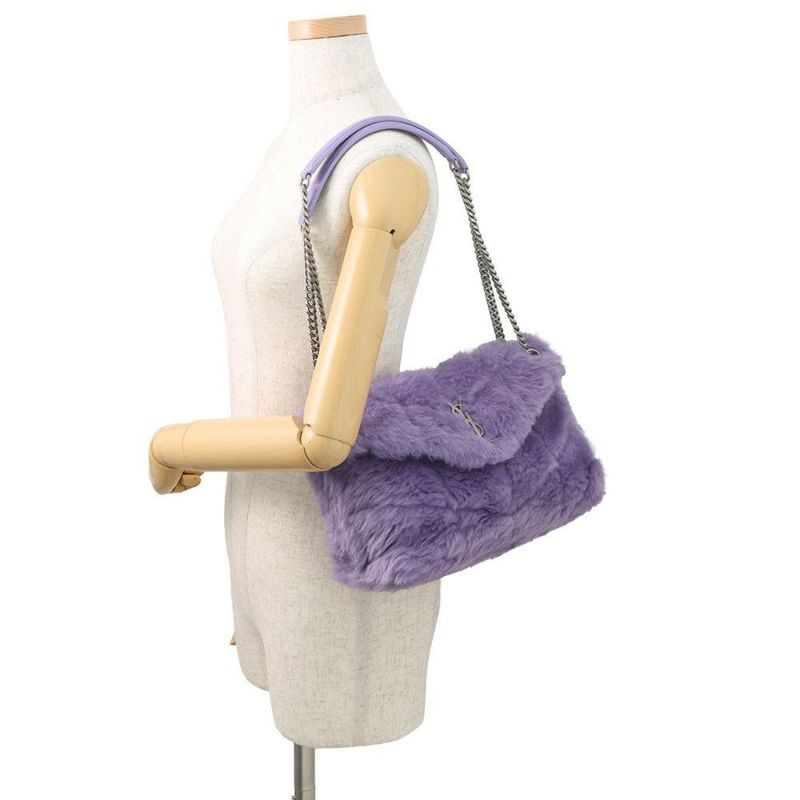 サンローランパリ チェーンショルダー バッグ ルル パファー スモール ファー 577476 SAINT LAURENT PARIS