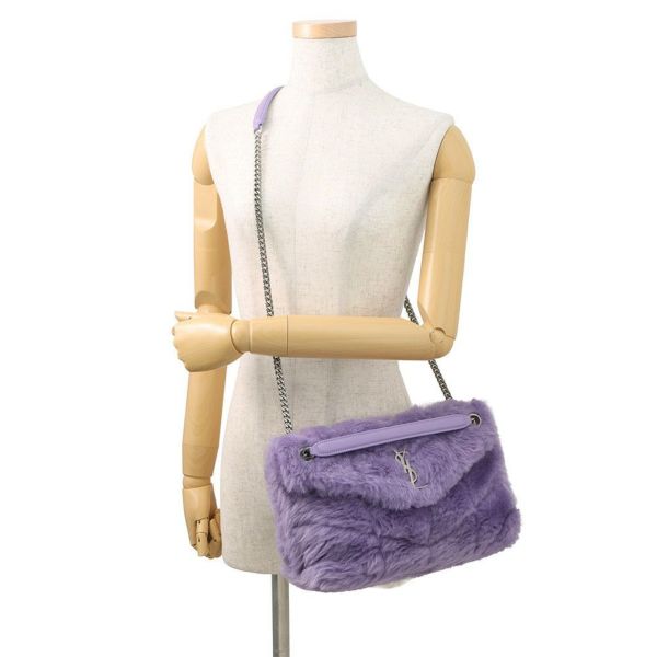 サンローランパリ チェーンショルダー バッグ ルル パファー スモール ファー 577476 SAINT LAURENT PARIS